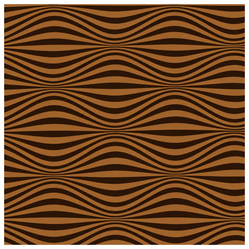 Tapisserie murale «Brown Wavy Lines» - Décoration murale vagues, 50in H x60in W with 4 Grommets