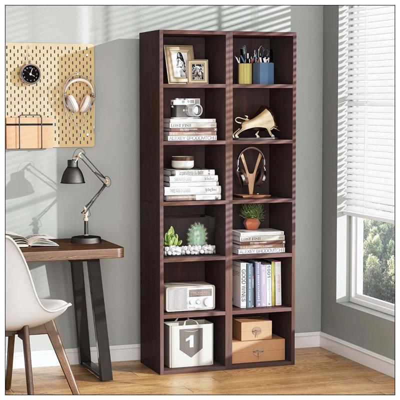 Bibliothèque de rangement à 6 niveaux, Cerisier