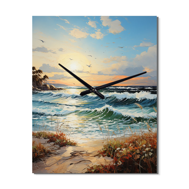 Beach Sand Euphoria III - Très grandes horloges murales nautiques et de plage, H 40 po x l 30 po x P 1 po