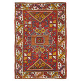 Red Vintage Canakkale Wool Rug - 4'1"" x 6'