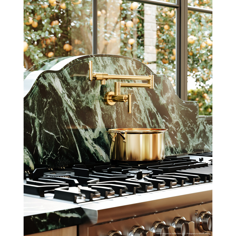 Apothecary Bridge Pull-Down Kitchen Faucet With C-Spout, Polished Nickel