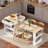 Fluted Kitchen Island With Extendable Dining Table, Power Outlet,  Double-side Storage, 2 Drawers And 2 Side Open Shelves-2145709451