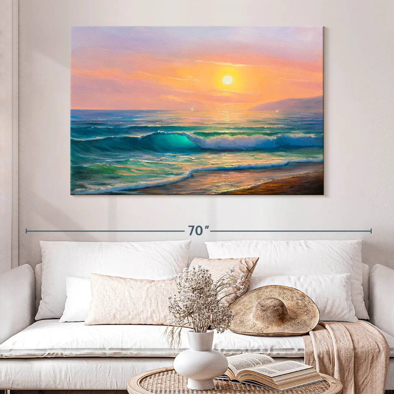 Alvord, soleil sur la mer, peinture, H 34 po x l 51 po