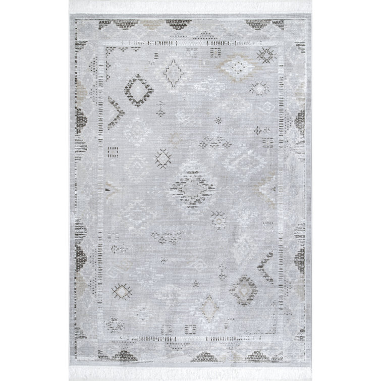Venice Fringed Silver Area Rug