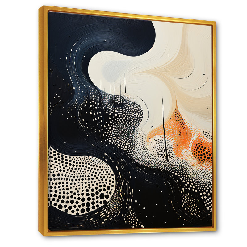 «Deep Marine Scenes Modern Collage I», art mural abstrait sur toile, H 44 po x l 34 po x P 1,5 po, Cadre flottant doré