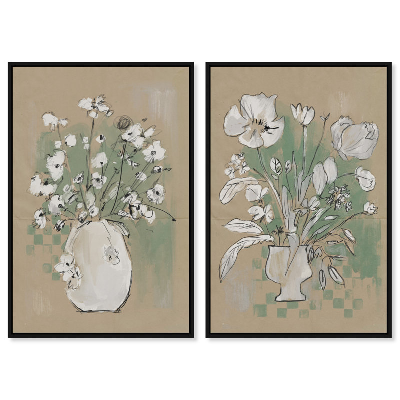 Spring Energy Set Set by Oliver Gal, 25" H x 17" W, Black Floater Frame