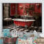 «Red Modern Bathroom Charm IV - Laundry», reproduction d'art sur toile-91459475-91459470