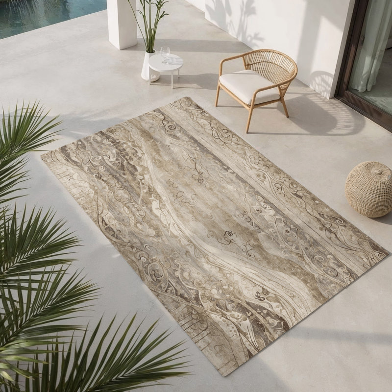 Tapis intérieur et extérieur Aurora Flow, Rectangulaire 8 pi x 10 pi