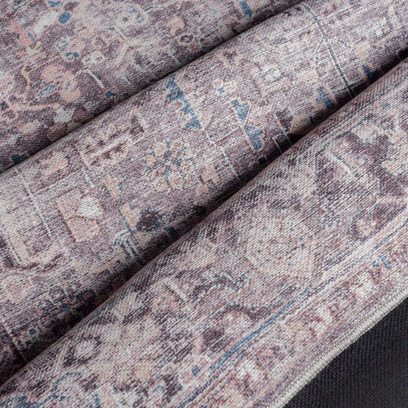 Kulas Oriental Machine Washable Gray Area Rug, Runner 1'11" x 7'2"