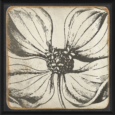 « rétro fleur », reproduction d’art encadrée en noir