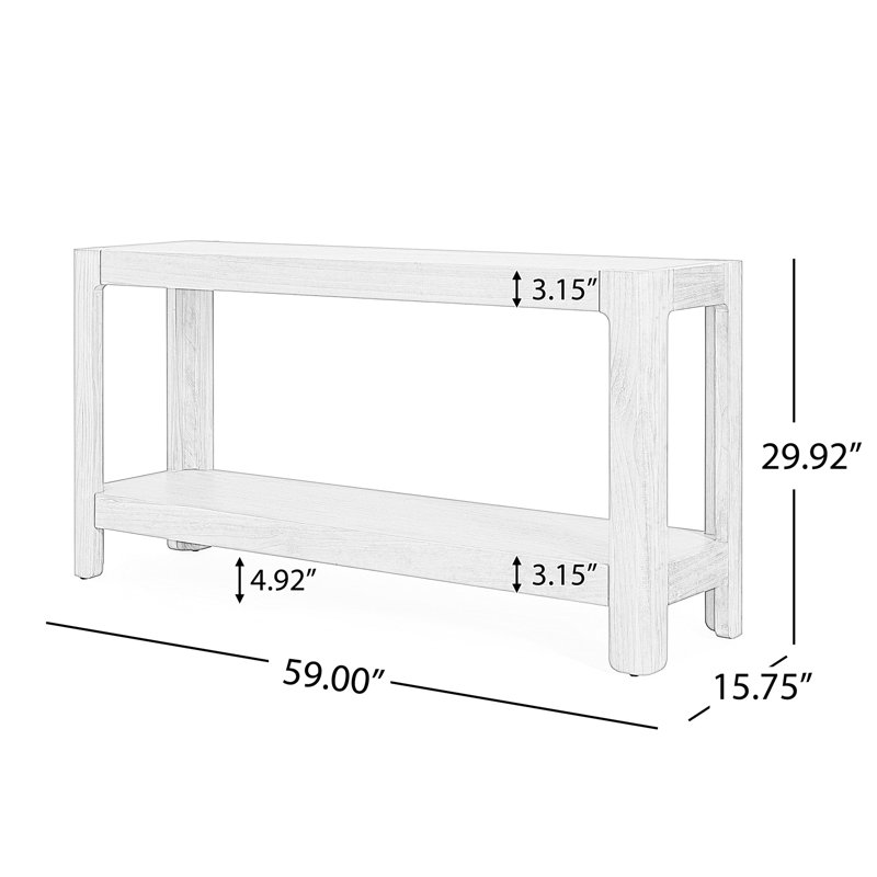 Modern Farmhouse Console Table,Elegant Minimalist Design with Premium Wood Veneer and Rounded Corners, Black