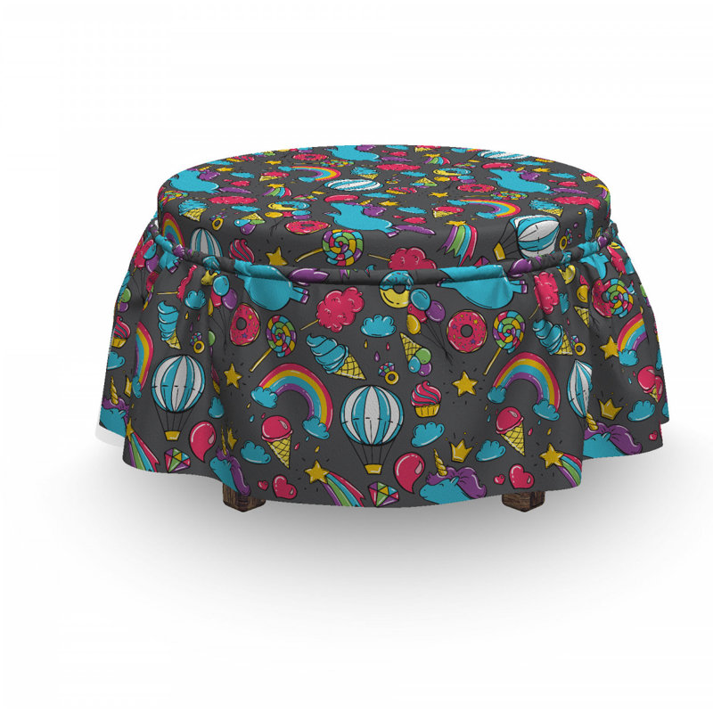 Housse pour repose-pieds rainbowss de licornes