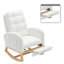 Chaise berçante classique rembourrée avec repose-pieds réglables-1072983779