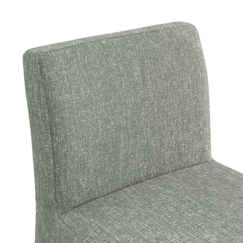 Tabouret Gramercy, Tissu texturé en lin vert