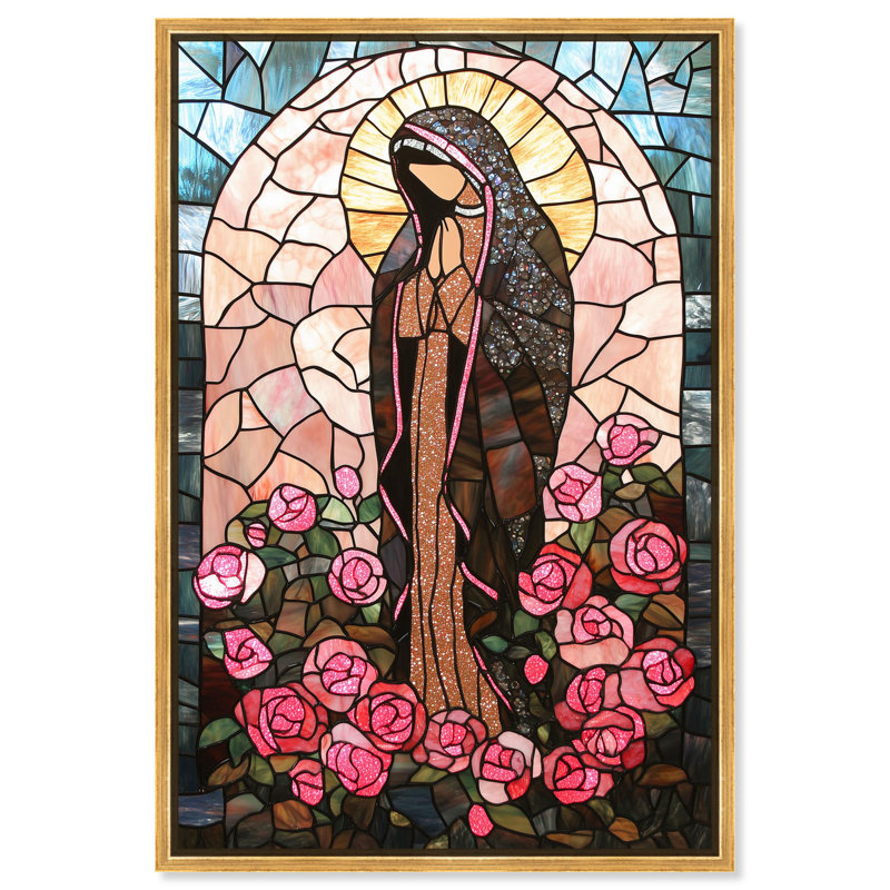 «Glass Rosarium Guardian», reproduction d'art sur toile par Art Remedy, H 25 po x l 17 po, Cadre doré