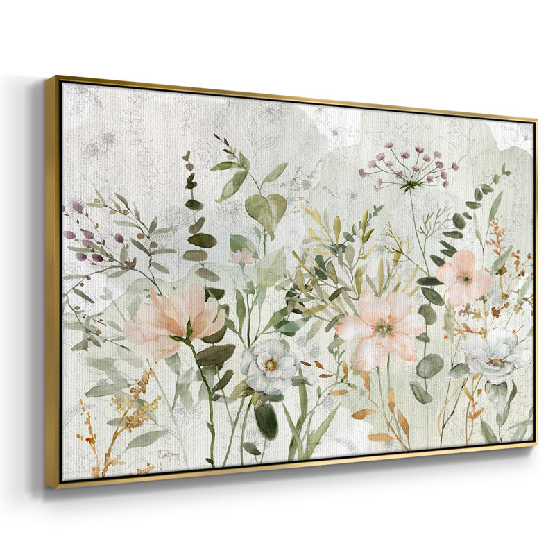 " Botanical Sketchbook ", 17" H x 25" W x 2" D, Gold