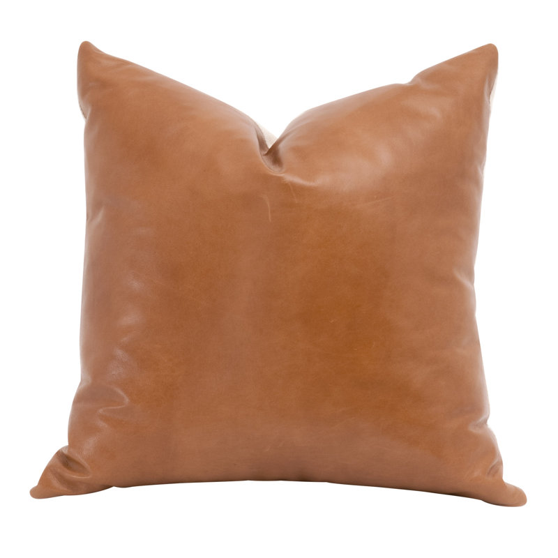 Kaidee Leather/Suede Throw Square Pillow Cover & Insert