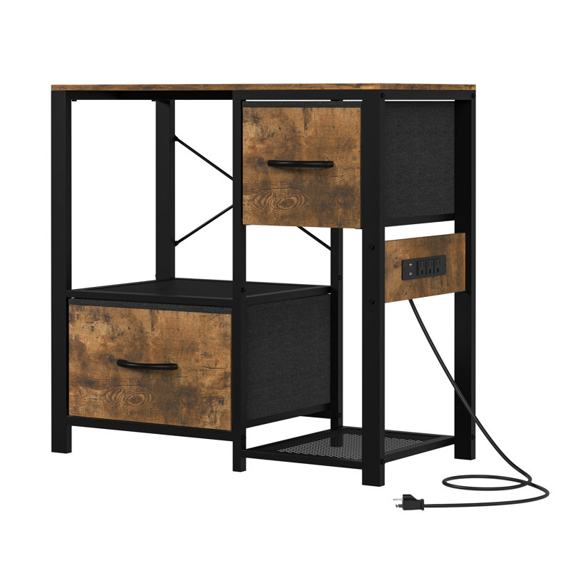 Support d'aquarium moderne robuste à 4 niveaux avec métal et bois, prises de courant, tiroirs, rangement ouvert, tablette robuste pour aquariums de 20 à 37 gallons