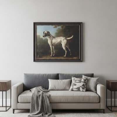 «Grey Spots Hound», art encadré brun