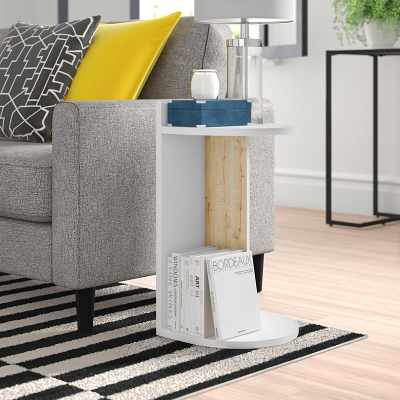 Aideen End Table, White/Oak