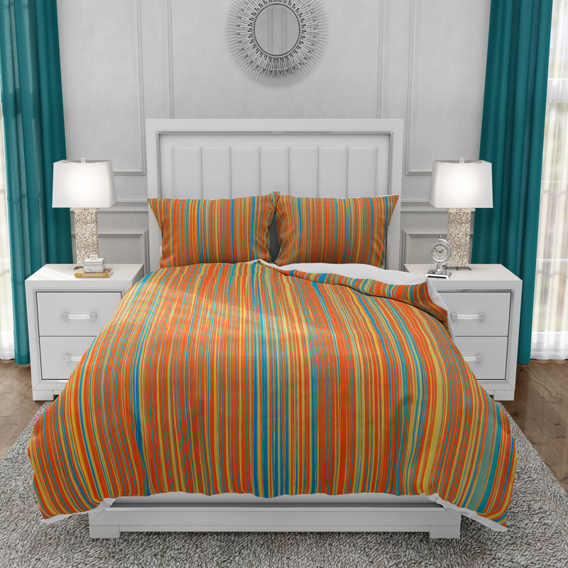 Striped Duvet Cover, King Duvet Cover + 2 King Shams