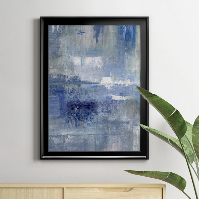 Bay View Indigo - Peinture sur toile encadrée, H 18,5 po x l 24,5 po x P 1,5 po, Noir