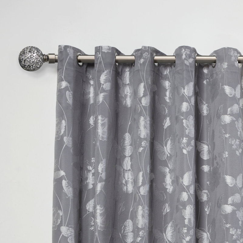 Abrahamson Antique Brass Stainless Steel Adjustable 160cm to 300cm 2cm Single Curtain Pole, Black Silk, 1.6 - 3m