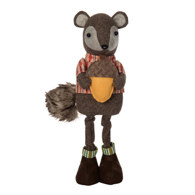 Plush Standing Squirrel Figurine - Adorable Decorative Object for Fall Harvest - Multicolor Polyester Animal Figurine for Indoor Use - Perfect Tabletop Decoration and Gift for Hostess or Loved Ones