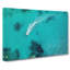 Boat Passing over the Ocean in Corfu Greece - Wrapped Canvas-55315970