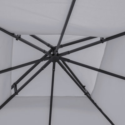 9.8' X Gazebo Replacement Canopy In Gray. 2 Sunshade Cover. Suited For 9.78' Outdoor 01-0153 & 100100-076. Composed Of With Pa Coating. Encourages Air Circulation, Averts Water Buildup Canopy,