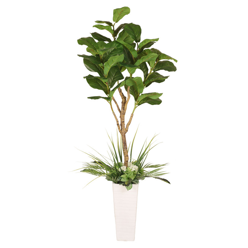 Faux plante 72 po en pot en céramique