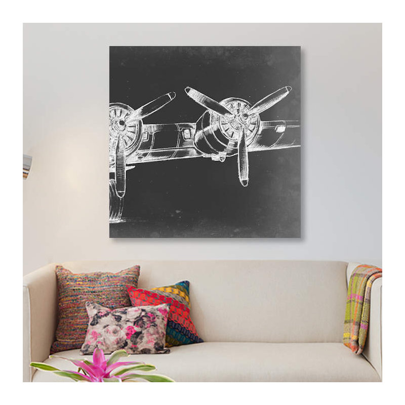 « plan panel iii », impression sur toile tendue, H 12 po x l 12 po x P 0,75 po
