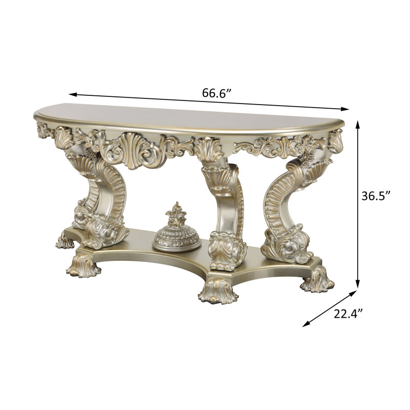 66.6" W Sofa Table in Antique Gold