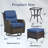 Koba 5-Piece Outdoor Conversation Set – Swivel Rocking Chairs with Ottomans & Side Table-51131191-51131192