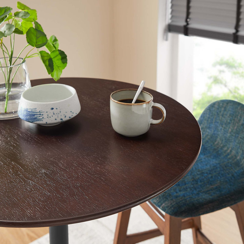 Table de bar Modway Lippa, Noir, Cerise noyer, L 28 po x L 28 po