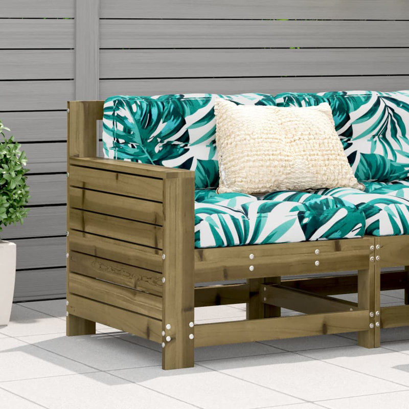 Aagot 69cm Wide Wood Patio Sofa with Cushions