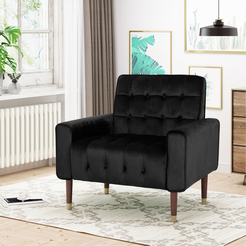 Chaise avec accoudoirs de salon Modern, Noir