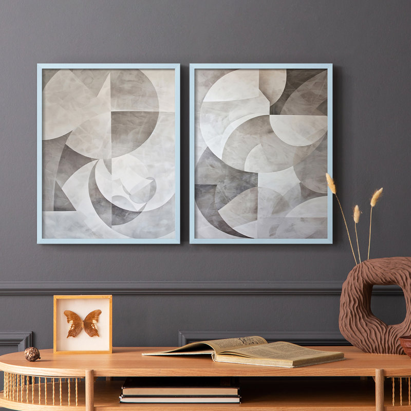 ABSTRACT Series XXV-Premium Framed Print -Ready to Hang - No Nails Required - No Nails Required, 29" H x 46" W, Blue