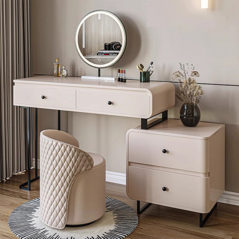 Makeup Vanity with Light mirror,4 drawers,1 chair