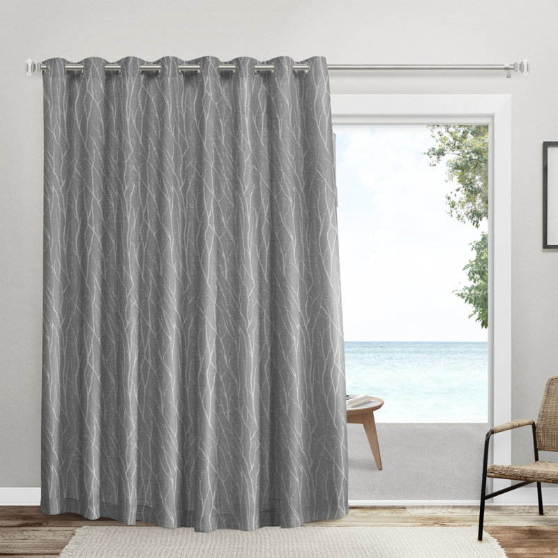 Prower Room Darkening Curtain Single Panel, Ash Gray, 108" W x 96" L