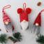 Ensemble de 6 décorations de Noël - Gnomes Tomte, suspendus et debout