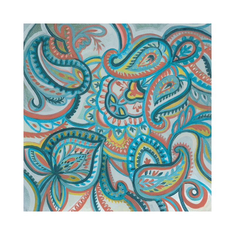 Emerald Paisley I by Silvia Vassileva - Wrapped Canvas Gallery-Wrapped Canvas Giclée, 66.04 cm H x 66.04 cm W