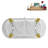 71" Streamline Clawfoot Tub,Tray,Drain and Clawfeet-101628940-102360906