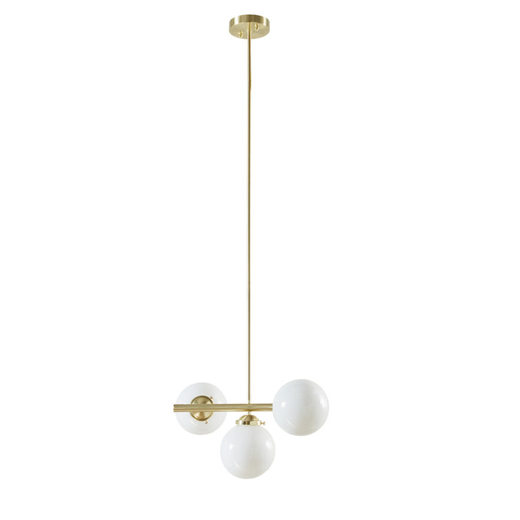 Aurelia 3-Light Chandelier with Frosted Glass Globe Bulbs