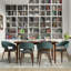 Lowell Bentwood Upholstered Dining Chair with Curved Backrest in Mid-Century Modern Style-1048453221