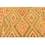 Tapis en laine orange/vert 4 pi 3 po x 5 pi 9 po one-of-kind à la main noué la new age Elland