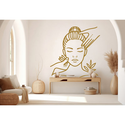 Adhésif décoratif massage visage | Décoration de salon spa moderne | Vinyle autocollant pour salon de beauté | Professional Studio Art Design 747RS