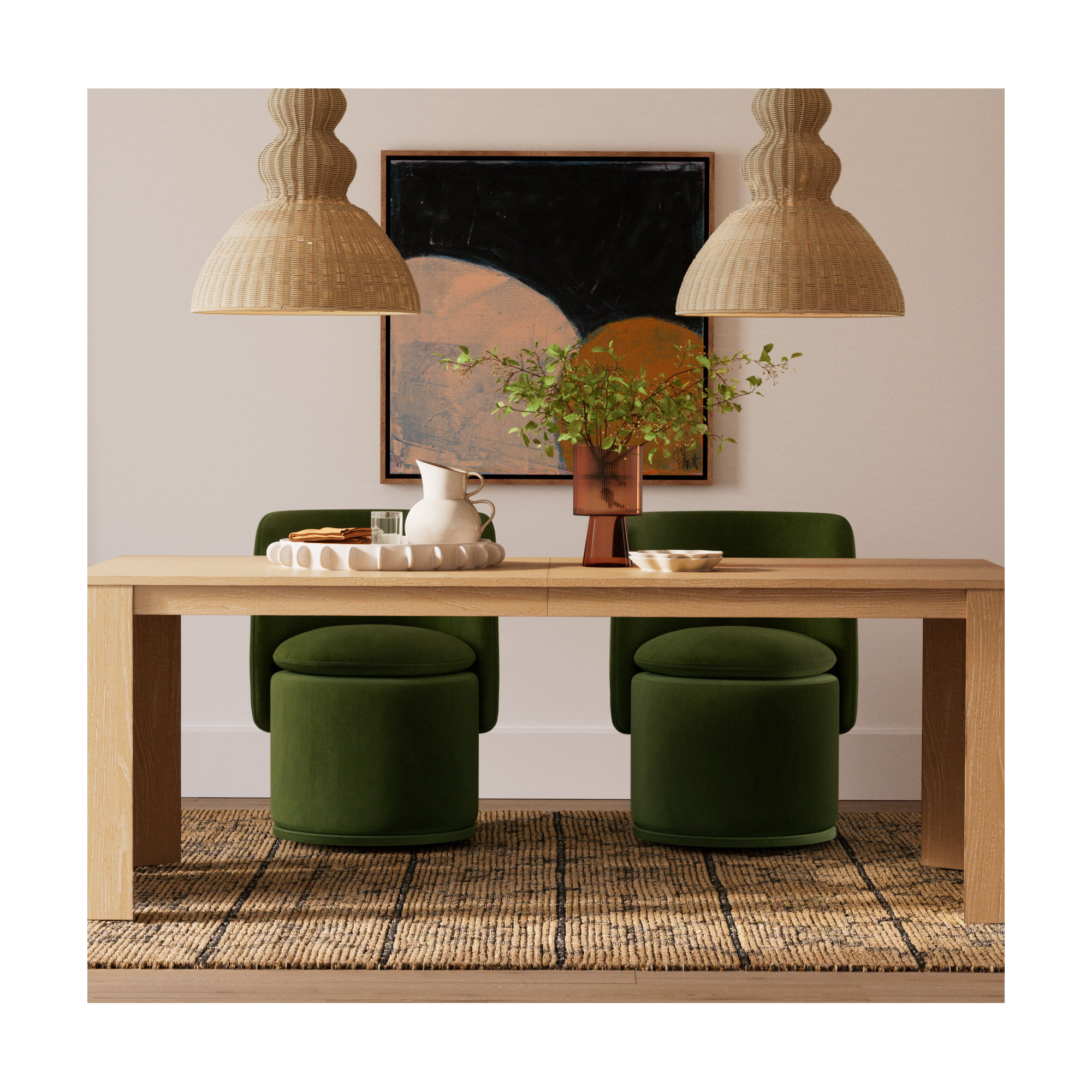Degraw Natural / Graphite Area Rug, Rectangle 5' x 7'6"