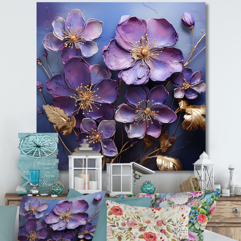 Salon Royal Elegance I - Violets Wall Art, Toile tendue, 24" H x 24" W