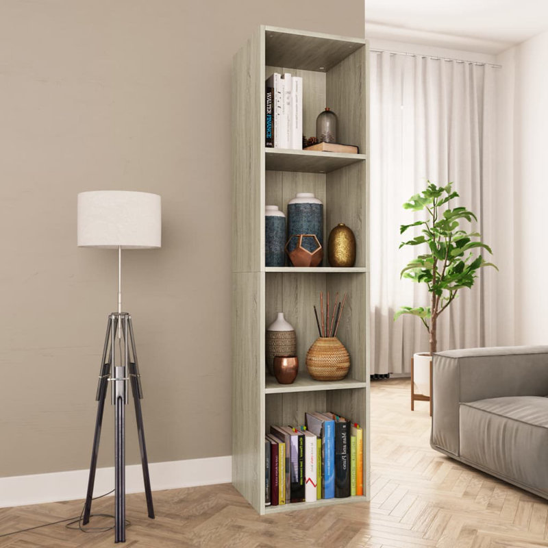 Bibliothèque en bois d'ingénierie, (2 tablettes) H 30,1 po x l 15,7 po x P 11,8 po, Chêne de Sonoma